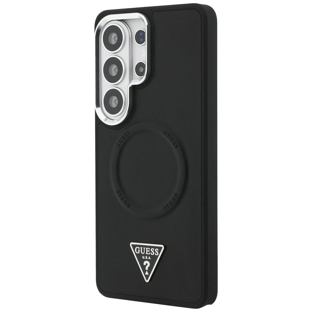 Guess Embossed Ring Triangle Logo MagSafe Case til Samsung Galaxy S26 Ultra - sort