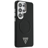 Guess Embossed Ring Triangle Logo MagSafe Case til Samsung Galaxy S26 Ultra - sort