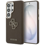 Guess Grained Big 4G Metal Logo Case til Samsung Galaxy S26 Ultra - Brown