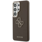 Guess Grained Big 4G Metal Logo Case til Samsung Galaxy S26 Ultra - Brown