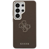 Guess Grained Big 4G Metal Logo Case til Samsung Galaxy S26 Ultra - Brown