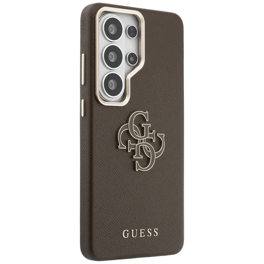Guess Grained Big 4G Metal Logo Case til Samsung Galaxy S26 Ultra - Brown