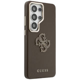 Guess Grained Big 4G Metal Logo Case til Samsung Galaxy S26 Ultra - Brown