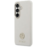 Guess Rhinestone Round Logo MagSafe Case til Samsung Galaxy S26 - Beige
