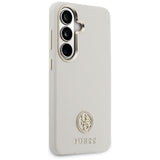 Guess Rhinestone Round Logo MagSafe Case til Samsung Galaxy S26 - Beige