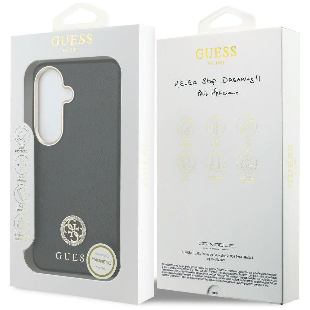 Guess Rhinestone Round Logo MagSafe Case til Samsung Galaxy S26+ - sort