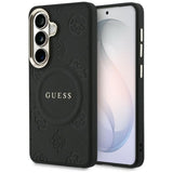 Guess Saffiano Peony Embossed Ring MagSafe-kasse til Samsung Galaxy S26 - sort
