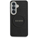 Guess Saffiano Peony Embossed Ring MagSafe-kasse til Samsung Galaxy S26 - sort