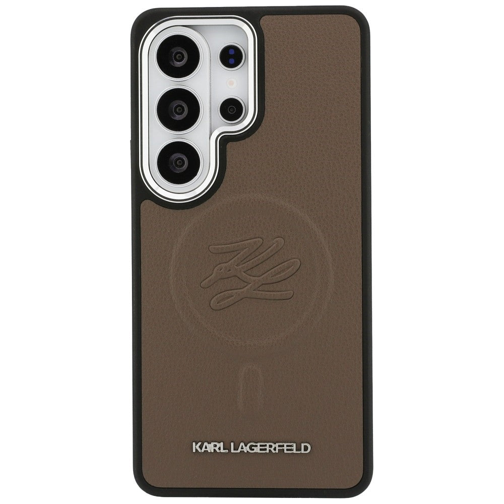 Karl Lagerfeld Embossed Ring Initialer MagSafe Case til Samsung Galaxy S26 Ultra - Brown
