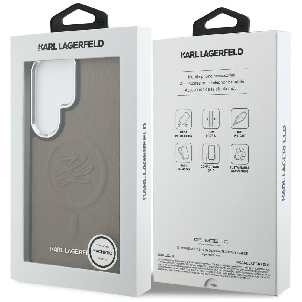 Karl Lagerfeld Embossed Ring Initialer MagSafe Case til Samsung Galaxy S26 Ultra - Brown