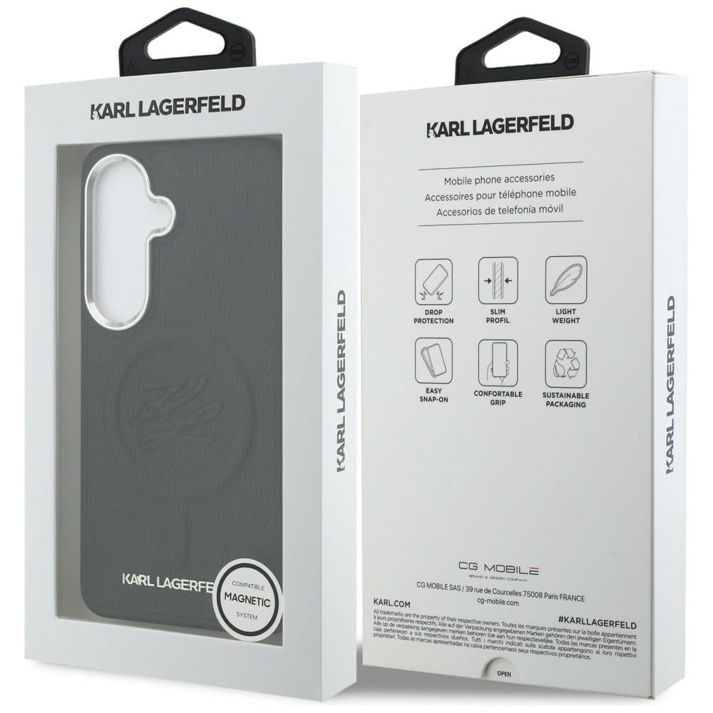 Karl Lagerfeld Embossed Ring Initialer MagSafe Case til Samsung Galaxy S26+ - sort
