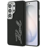 Karl Lagerfeld Grained Signature Metal Resin Logo Case til Samsung Galaxy S26 Ultra - sort