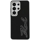Karl Lagerfeld Grained Signature Metal Resin Logo Case til Samsung Galaxy S26 Ultra - sort