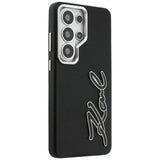 Karl Lagerfeld Grained Signature Metal Resin Logo Case til Samsung Galaxy S26 Ultra - sort