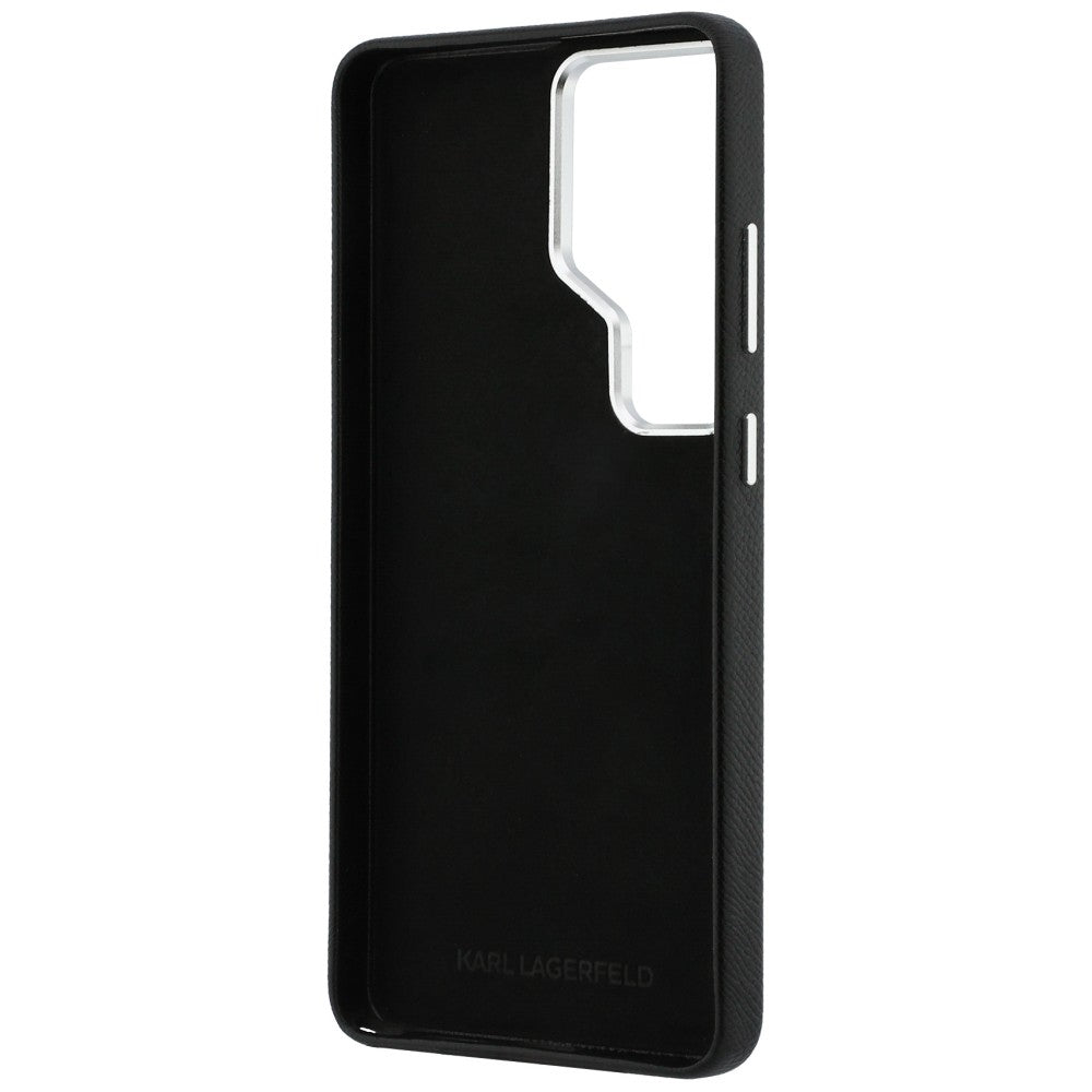 Karl Lagerfeld Grained Signature Metal Resin Logo Case til Samsung Galaxy S26 Ultra - sort