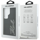 Karl Lagerfeld Grained Signature Metal Resin Logo Case til Samsung Galaxy S26 Ultra - sort