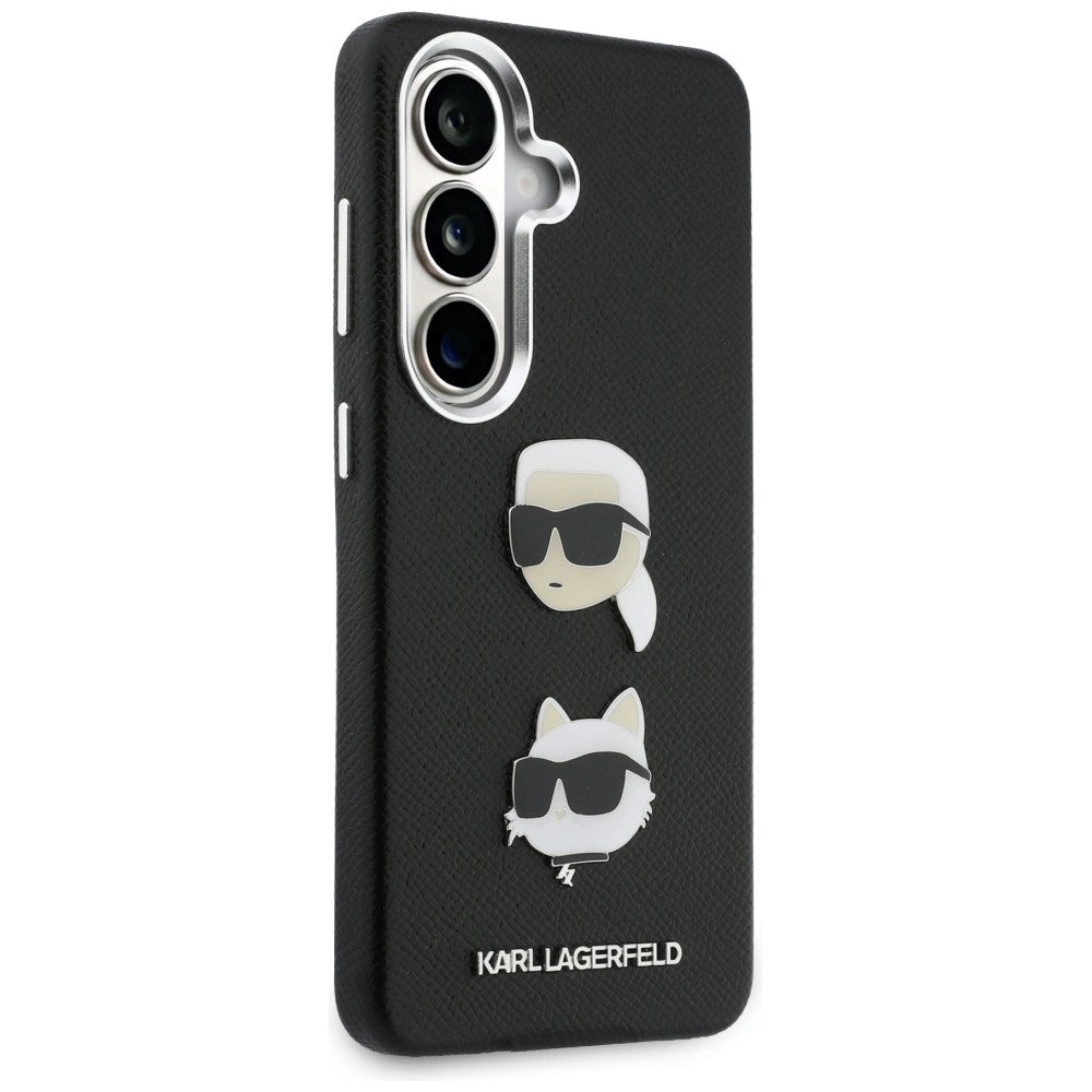 Karl Lagerfeld Saffiano Dobbelthovedet metalfoder til Samsung Galaxy S26 - sort