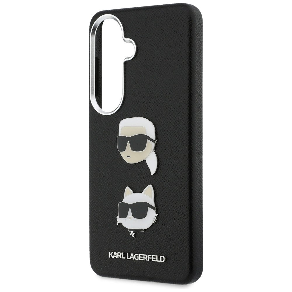 Karl Lagerfeld Saffiano Dobbelthovedet metalfoder til Samsung Galaxy S26 - sort