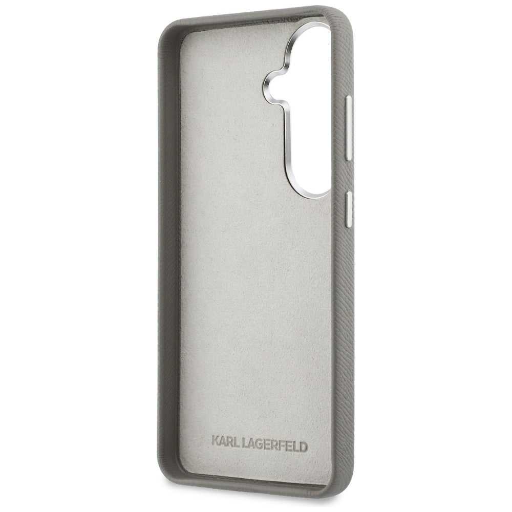 Karl Lagerfeld Saffiano Double Heads Metallkasse til Samsung Galaxy S26 - sølv