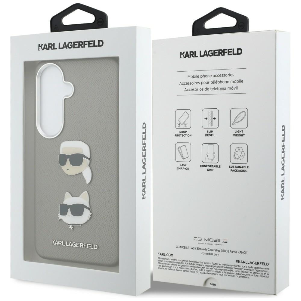 Karl Lagerfeld Saffiano Double Heads Metallkasse til Samsung Galaxy S26 - sølv