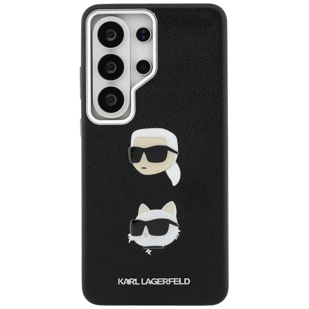 Karl Lagerfeld Saffiano Dobbelthovedet metalfoder til Samsung Galaxy S26 Ultra - sort
