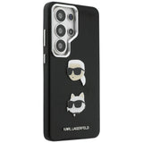 Karl Lagerfeld Saffiano Dobbelthovedet metalfoder til Samsung Galaxy S26 Ultra - sort