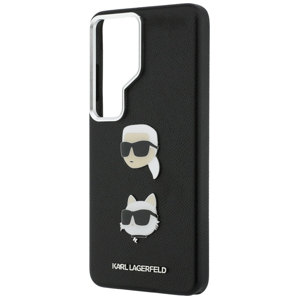 Karl Lagerfeld Saffiano Dobbelthovedet metalfoder til Samsung Galaxy S26 Ultra - sort