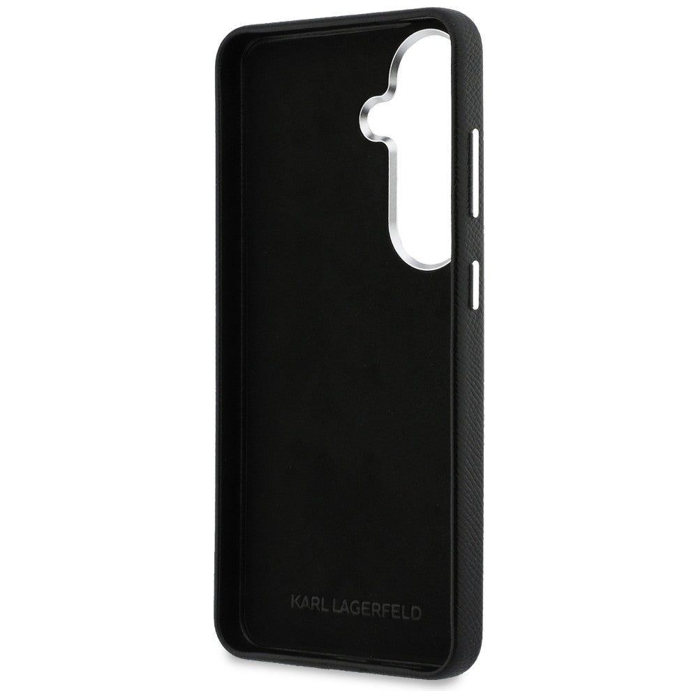 Karl Lagerfeld Saffiano Dobbelthovedet metalfoder til Samsung Galaxy S26+ - sort