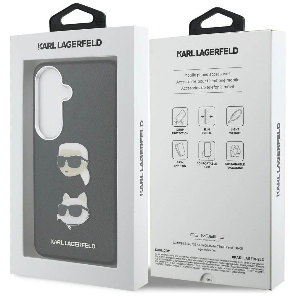 Karl Lagerfeld Saffiano Dobbelthovedet metalfoder til Samsung Galaxy S26+ - sort
