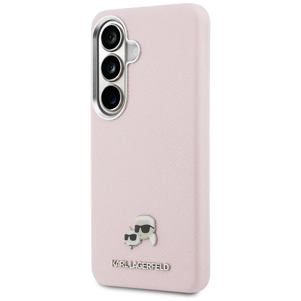 Karl Lagerfeld Saffiano KC Metal Logo MagSafe Case til Samsung Galaxy S26 - Pink