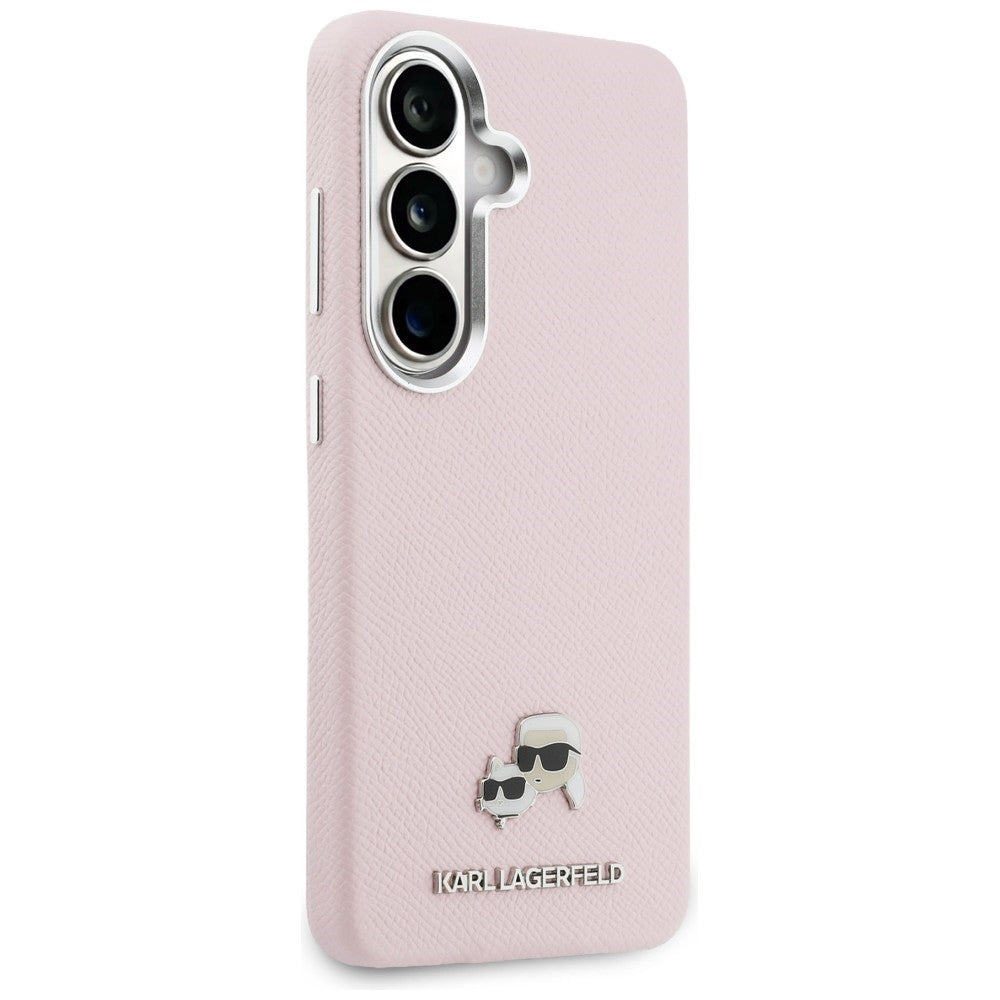 Karl Lagerfeld Saffiano KC Metal Logo MagSafe Case til Samsung Galaxy S26 - Pink