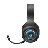 QCY V200 Pro Wired Gaming Headphones with 7.1 Sound and Detachable Microphone - Black