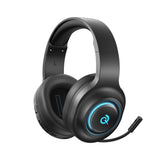 QCY V200 Pro Wired Gaming Headphones with 7.1 Sound and Detachable Microphone - Black