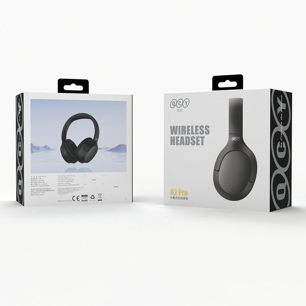 QCY H2-Pro Wireless On-Ear Headphones with ENC Function - Black