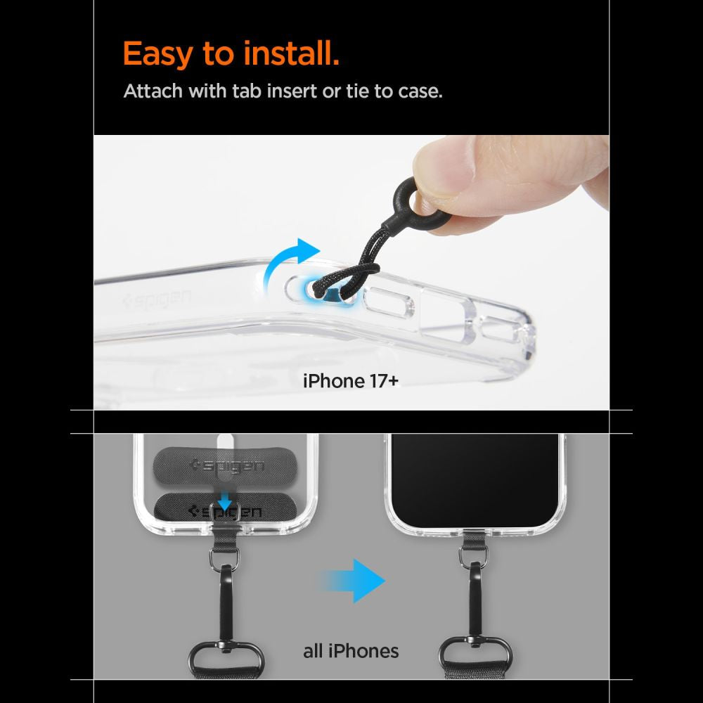Spigen DA30M Stap Crossbody Phone Lanyard - sort