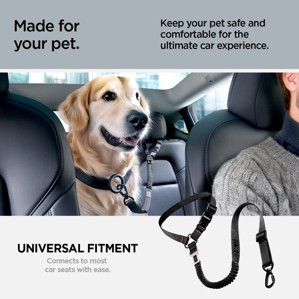 Spigen PS100 Universal Pet Seat Belt - sort