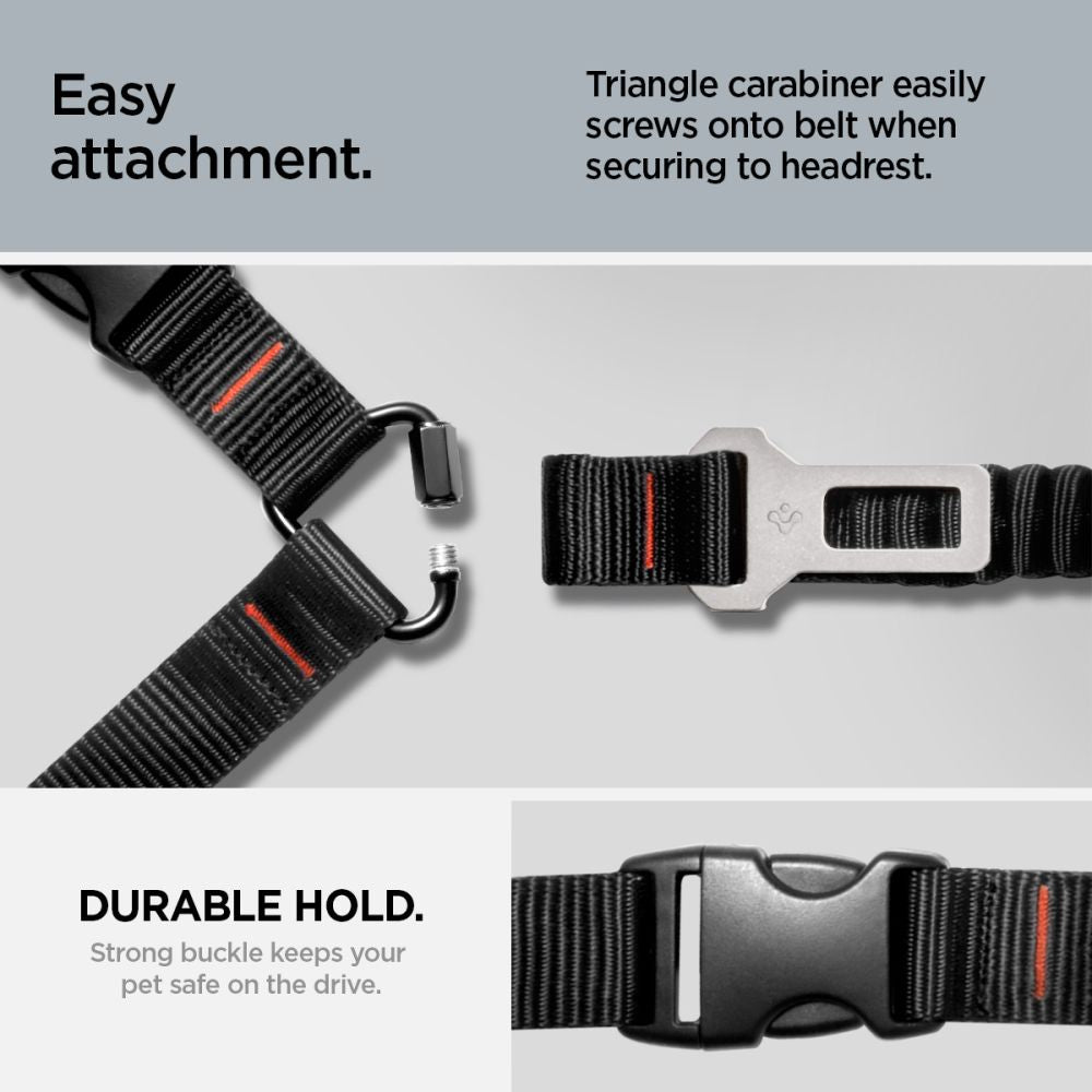 Spigen PS100 Universal Pet Seat Belt - sort