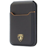 Lamborghini D1 Genuine Leather MagSafe mobiltelefon tegnebog - sort og orange