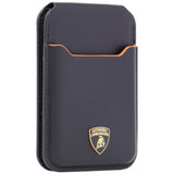 Lamborghini D1 Genuine Leather MagSafe mobiltelefon tegnebog - sort og orange