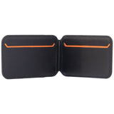 Lamborghini D1 Genuine Leather MagSafe mobiltelefon tegnebog - sort og orange