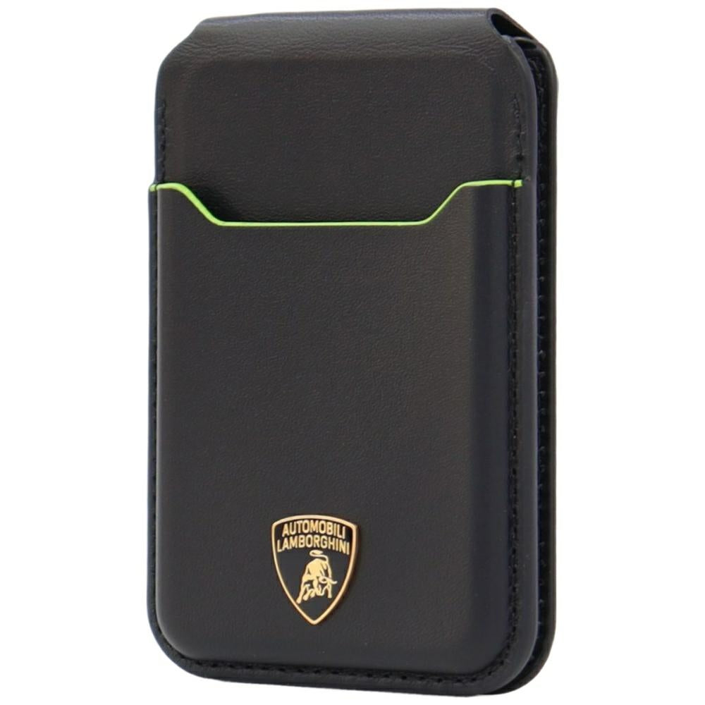 Lamborghini D1 ægte læder MagSafe telefon tegnebog - sort og grøn