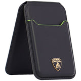 Lamborghini D1 ægte læder MagSafe telefon tegnebog - sort og grøn