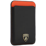 Lamborghini Urus D8 Genuine Leather MagSafe Magnetic Phone Wallet - sort og rød