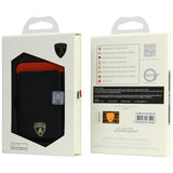 Lamborghini Urus D8 Genuine Leather MagSafe Magnetic Phone Wallet - sort og rød