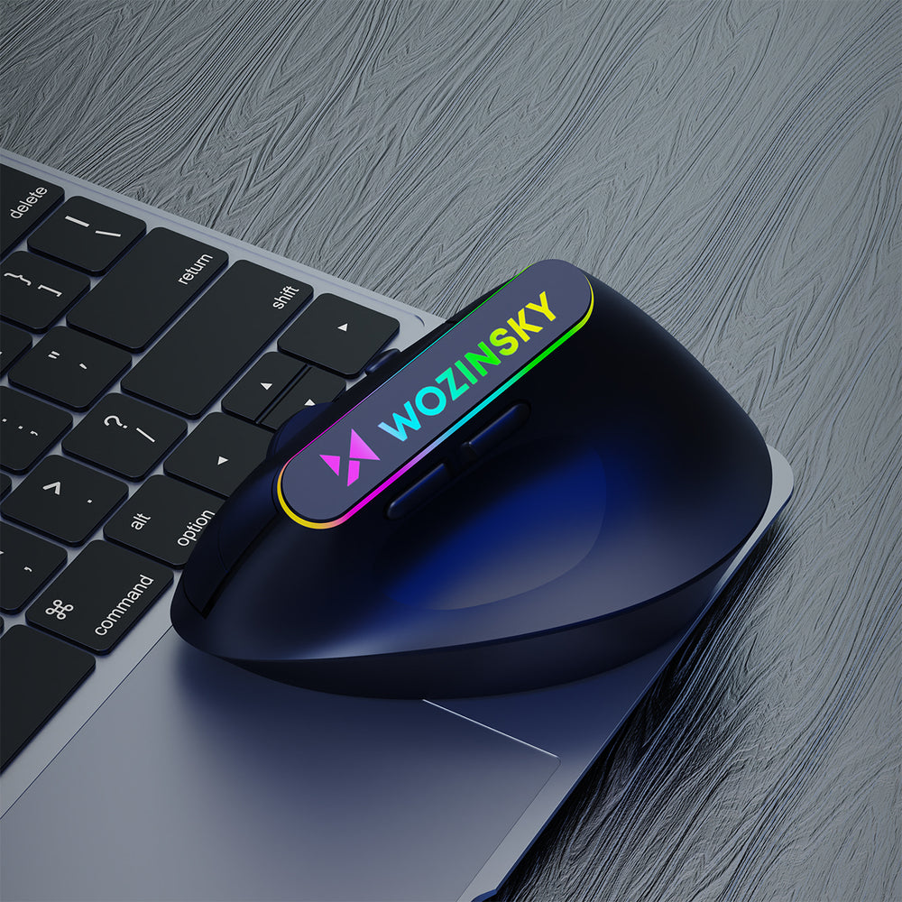 Wozinsky WMG-1164 Wireless Vertical Ergonomic Gaming Mouse 3600 DPI with RGB Backlight - Black