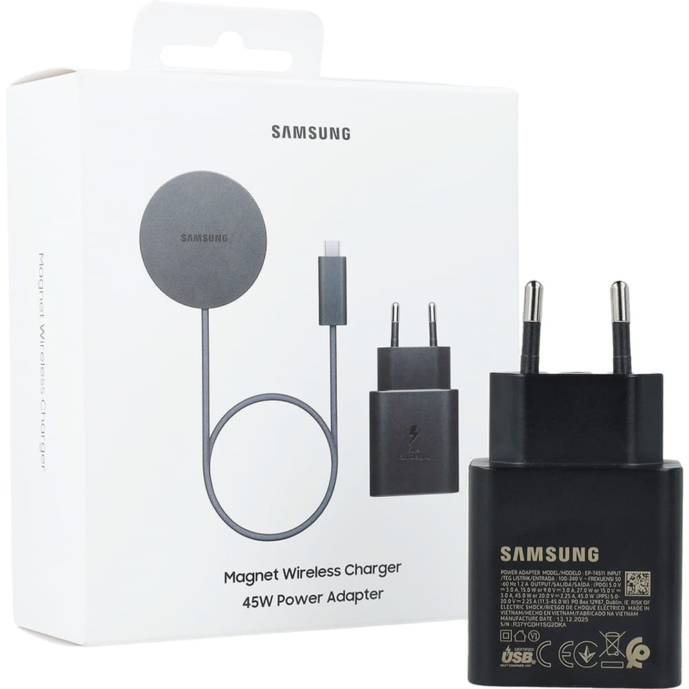 Samsung EP-P2900TBE 25W trådløs oplader med 45W adapter - grå
