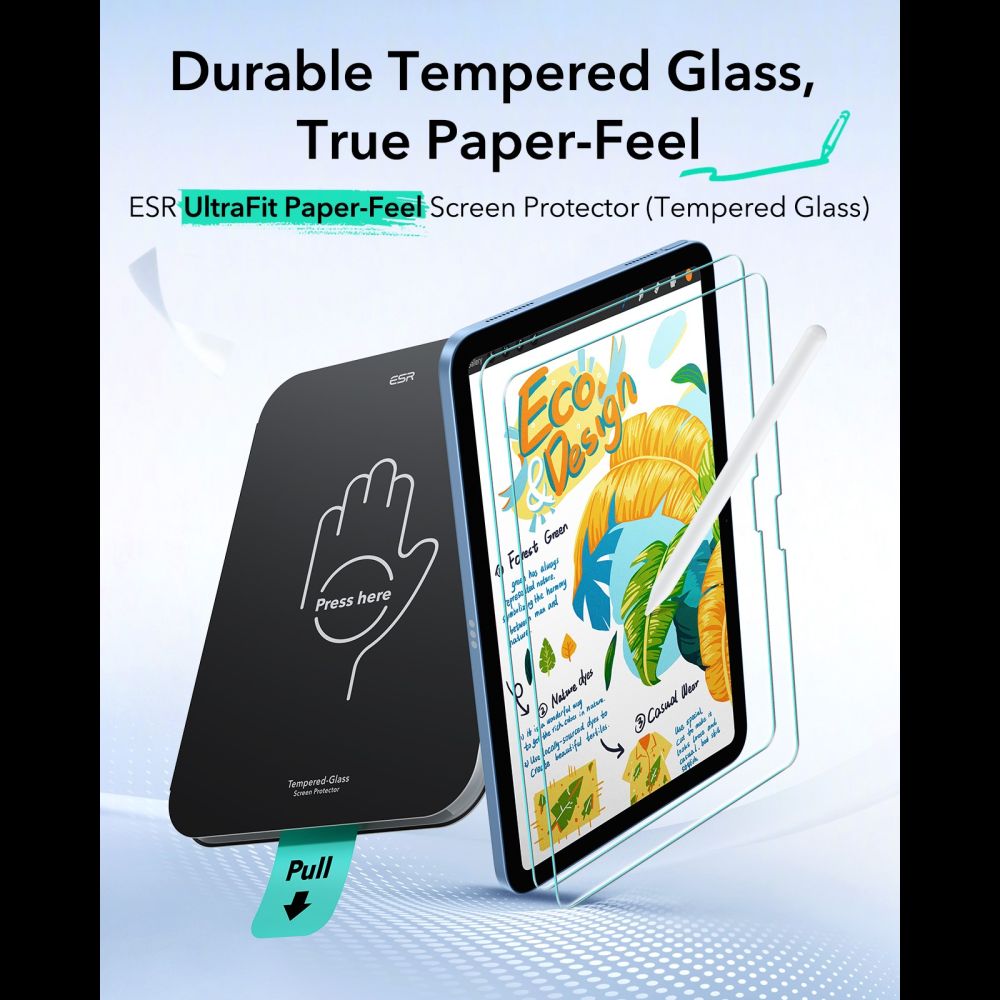 ESR Paper Feel 2-Pack tempereret glas til iPad 10.9  (2022) / 11  (2025)