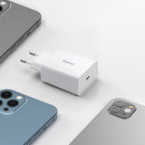 Baseus Speed Mini hurtigoplader, USB-C, PD, 3A, 20W (hvid)