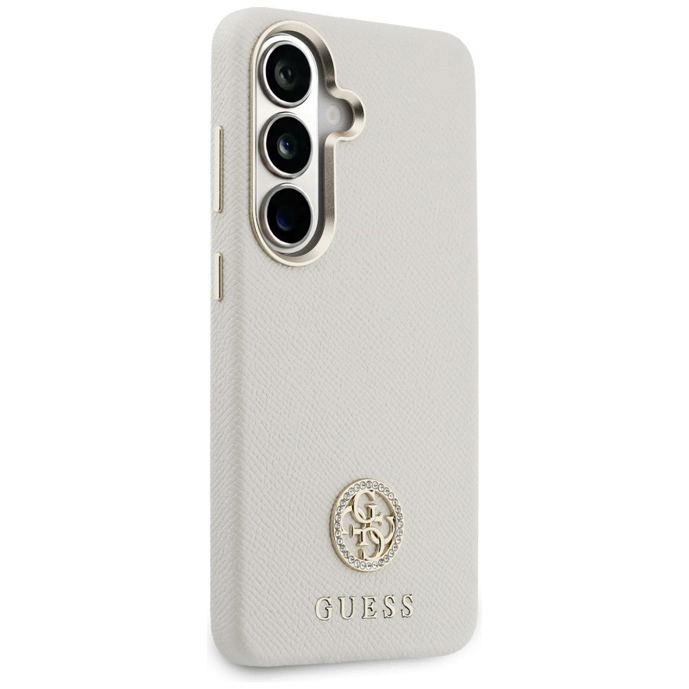 Guess Rhinestone Round Logo MagSafe Case til Samsung Galaxy S26+ - Beige