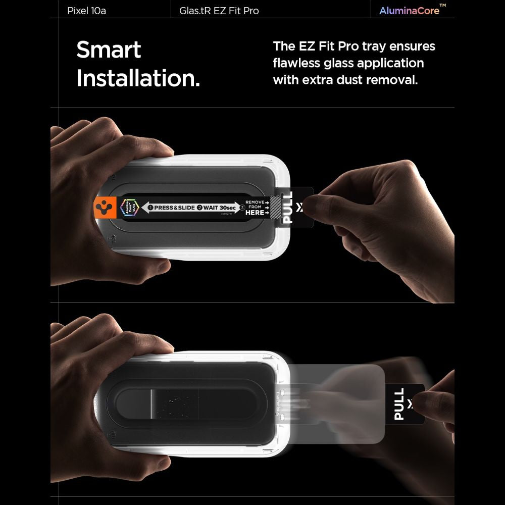 Spigen Glas.tR EZ Fit Pro 2-pakke af skærmbeskytter af hærdet glas til Google Pixel 10A